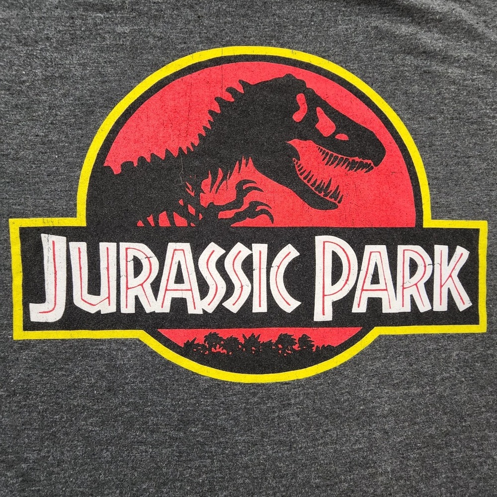 Jurassic World Gray Short Sleeve Cotton Blend Graphic T-Shirt Men's M
